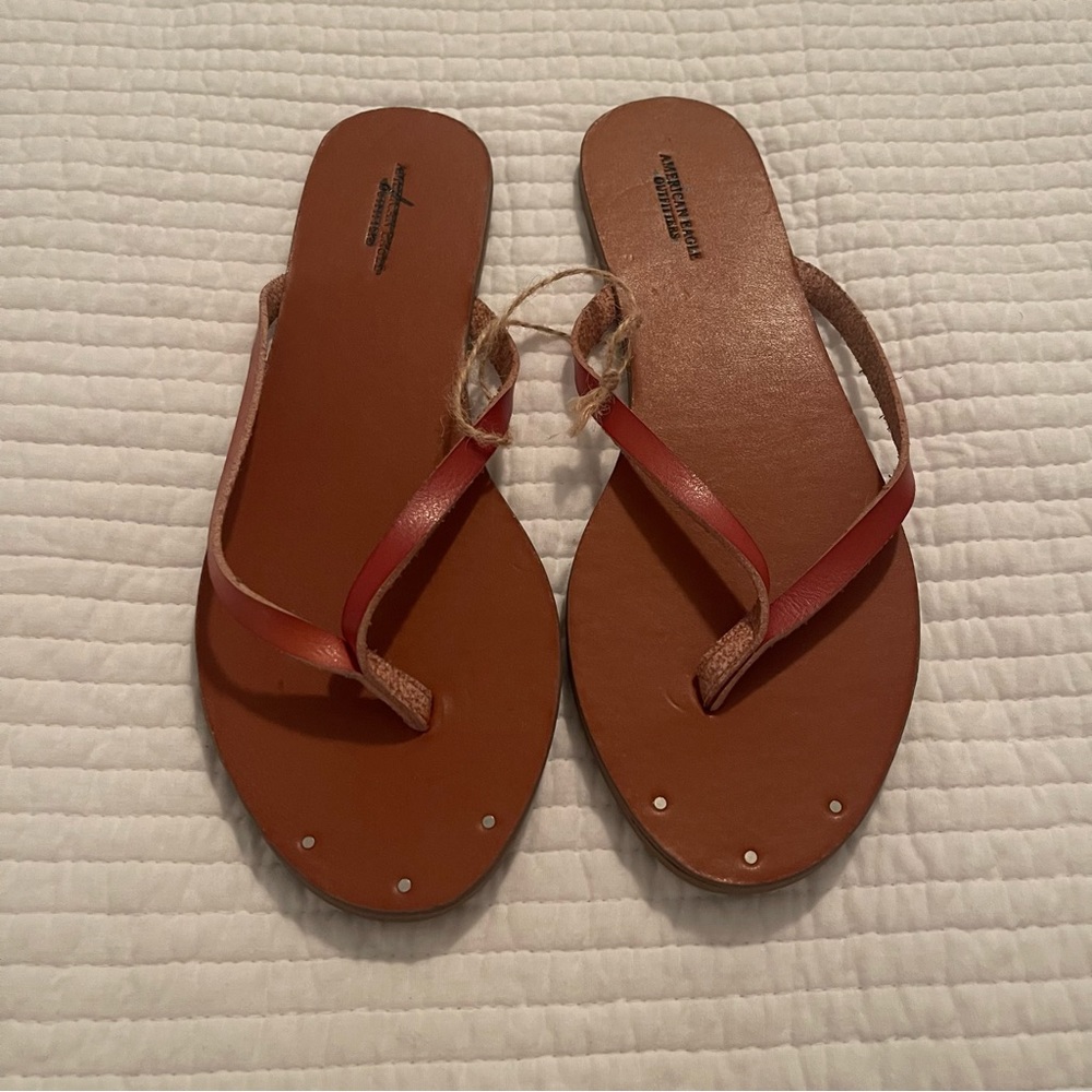 COPY - American Eagle Tan Leather Sandals SZ 8 NWT